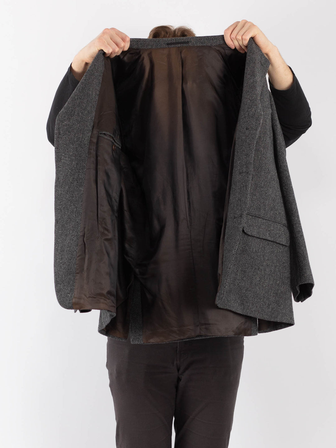 Vintage 90. gadu vīriešu vilnas žakete pelēkā krāsā