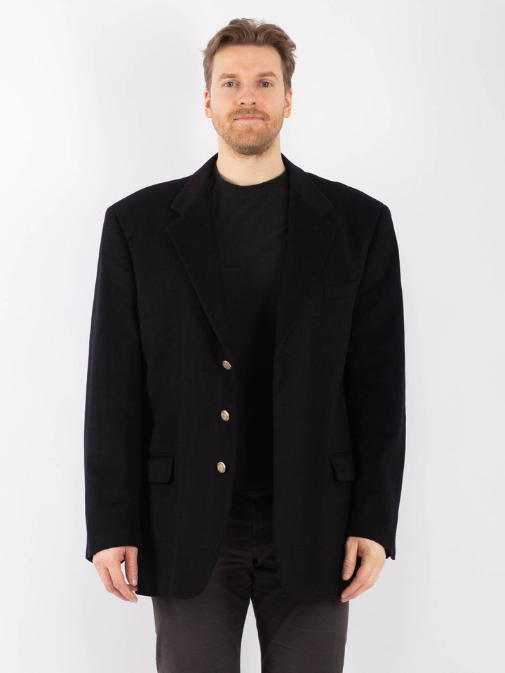 Vintage 90. gadu vīriešu vilnas žakete pelēkā krāsā