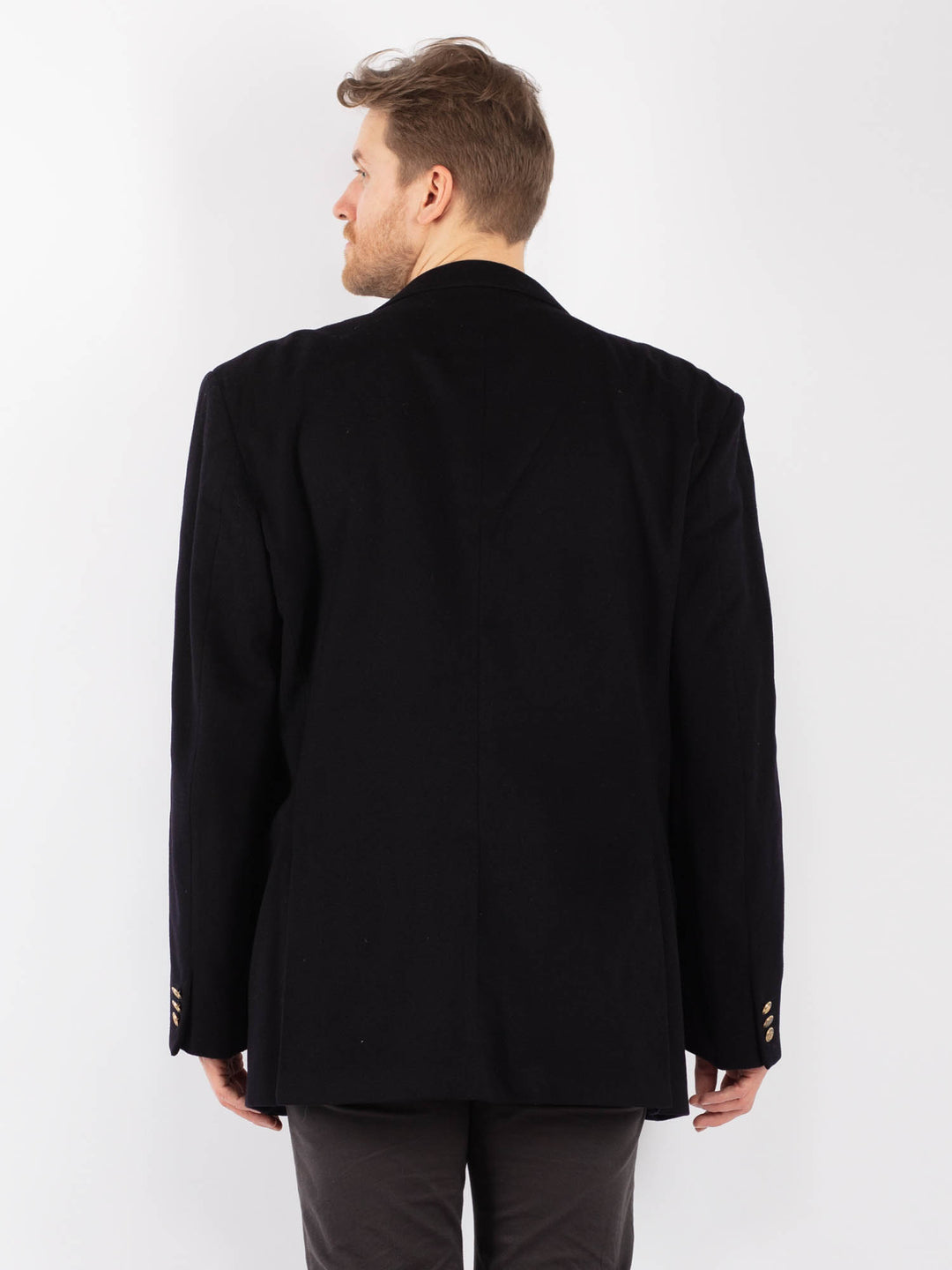 Vintage 90. gadu vīriešu vilnas žakete pelēkā krāsā