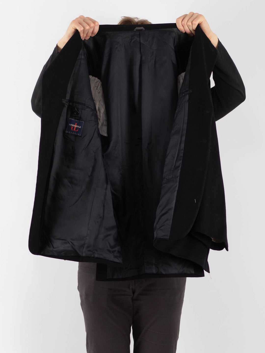 Vintage 90. gadu vīriešu vilnas žakete pelēkā krāsā