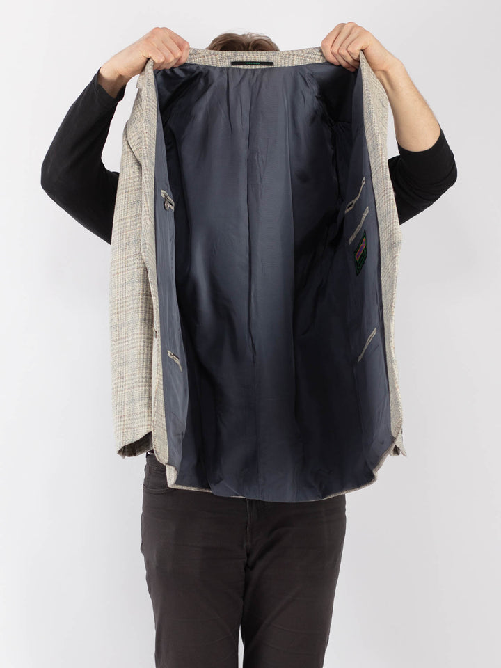 Vintage 90. gadu vīriešu vilnas žakete pelēkā krāsā