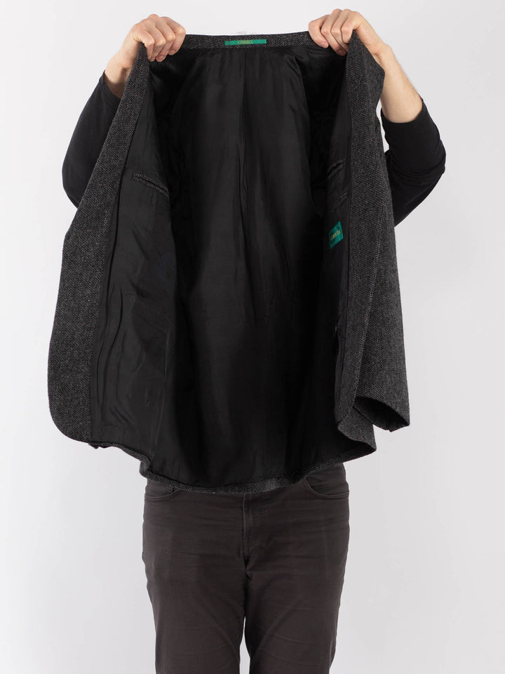 Vintage 90. gadu vīriešu vilnas žakete pelēkā krāsā