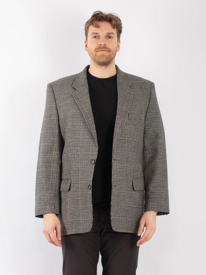 Vintage 90. gadu vīriešu vilnas žakete pelēkā krāsā