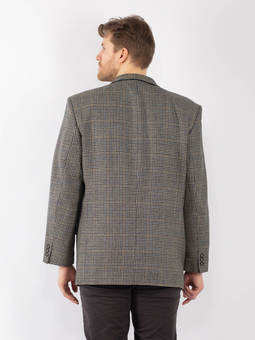 Vintage 90. gadu vīriešu vilnas žakete pelēkā krāsā