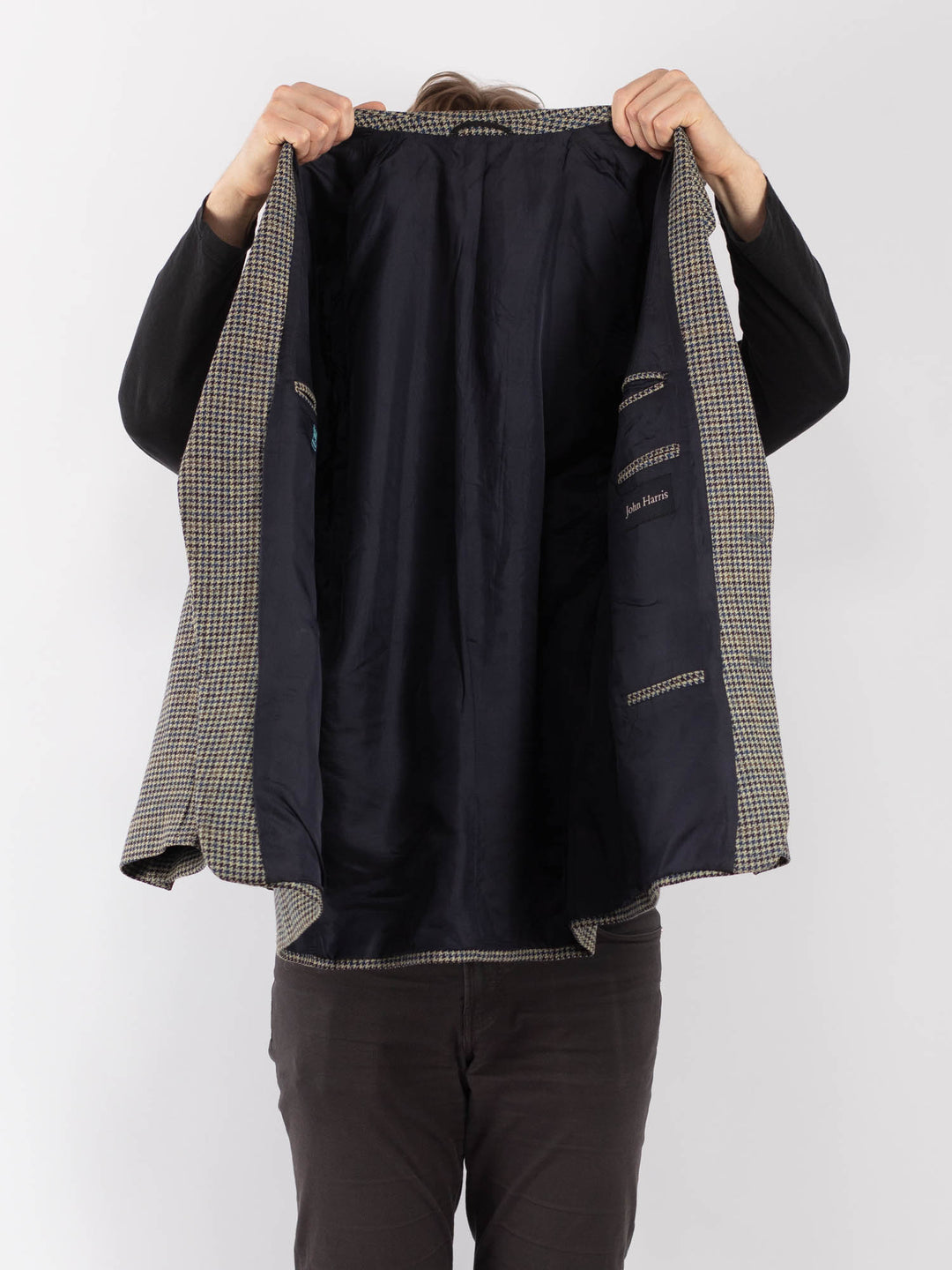 Vintage 90. gadu vīriešu vilnas žakete pelēkā krāsā