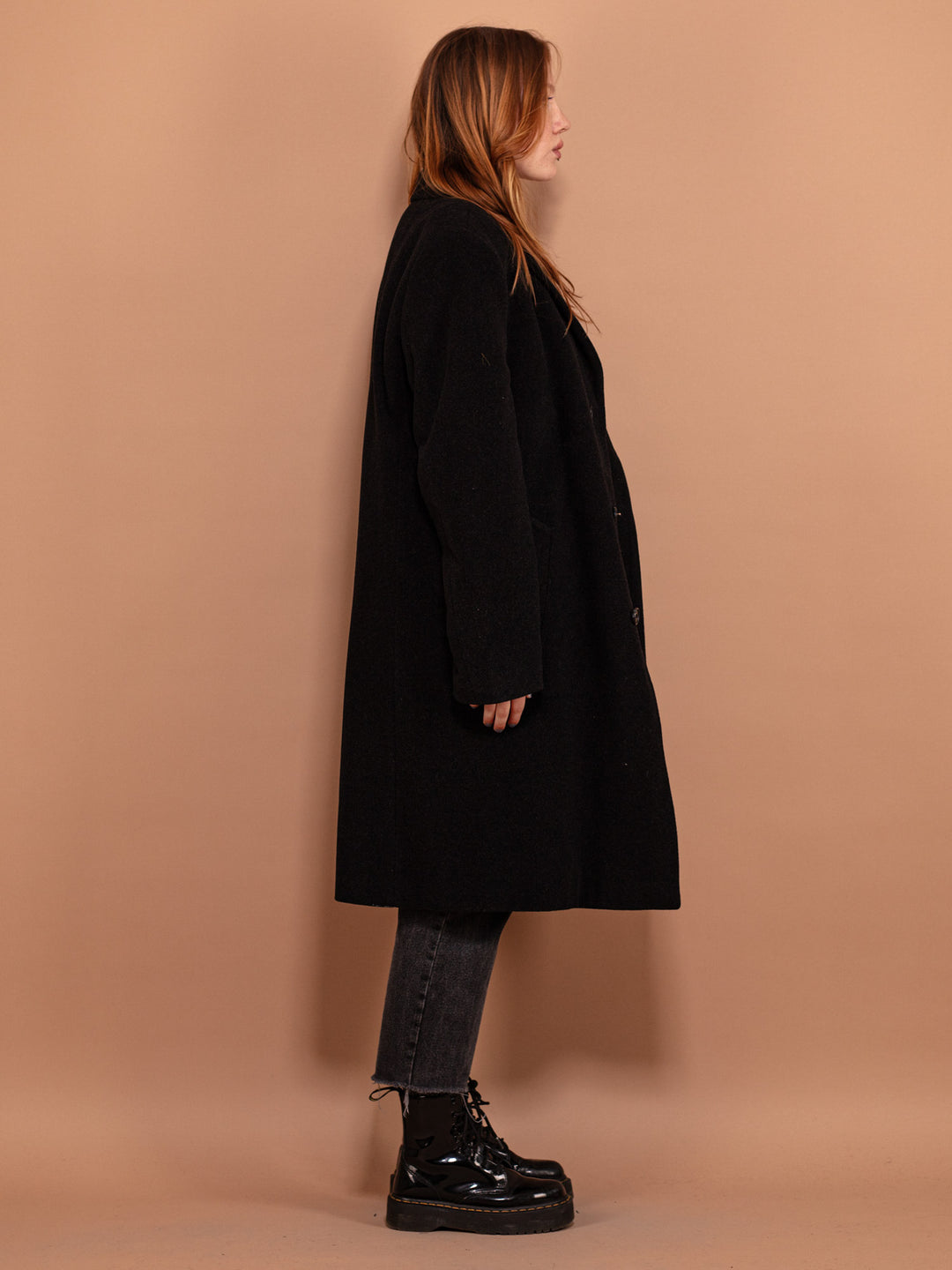 Vintage 90's Women  Cashmere and Wool Blend Coat in Gray - NorthernGrip