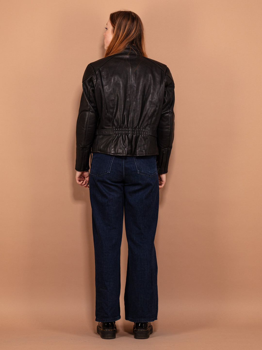 Vintage 90's Women Leather Racing Jacket in Black - NorthernGrip