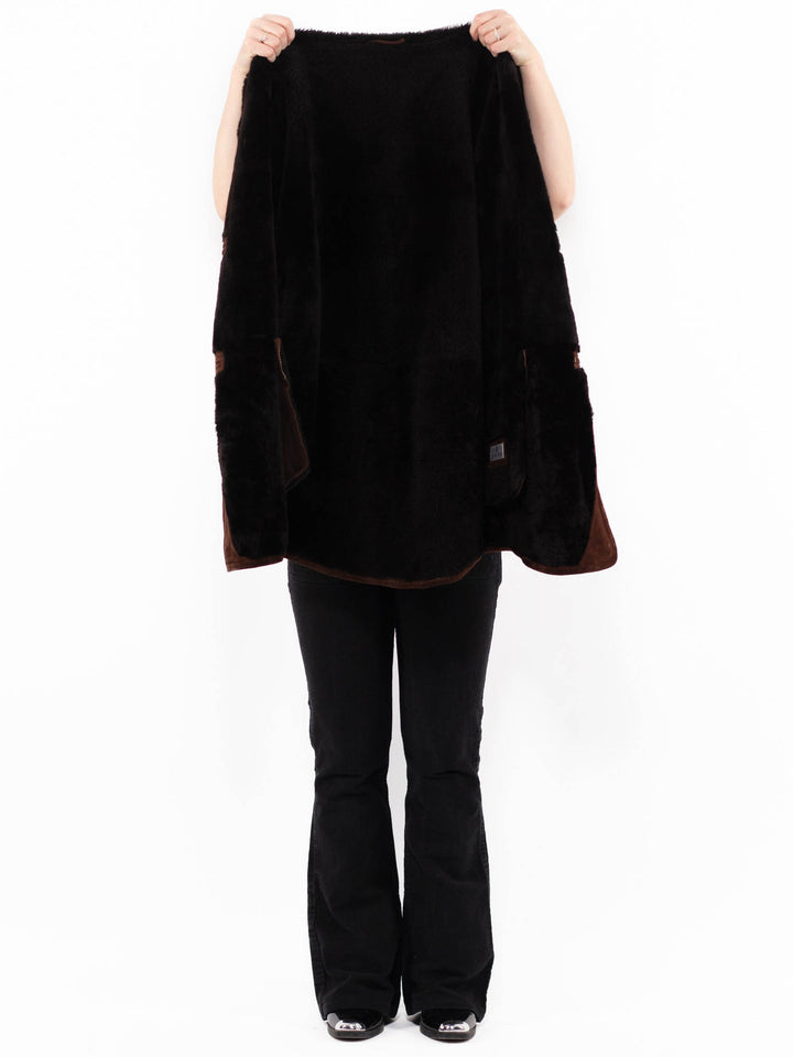 Vintage 90's Women Sheepskin Coat in BrownA0881