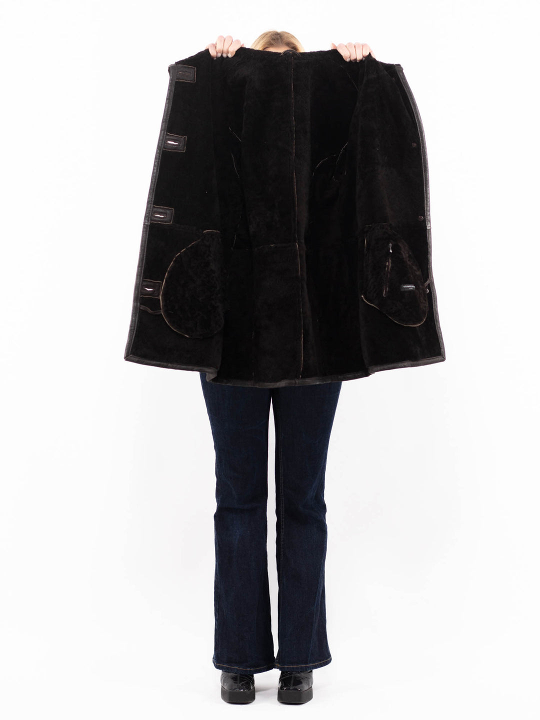 Vintage 90's Women Sheepskin Coat in BrownA1088