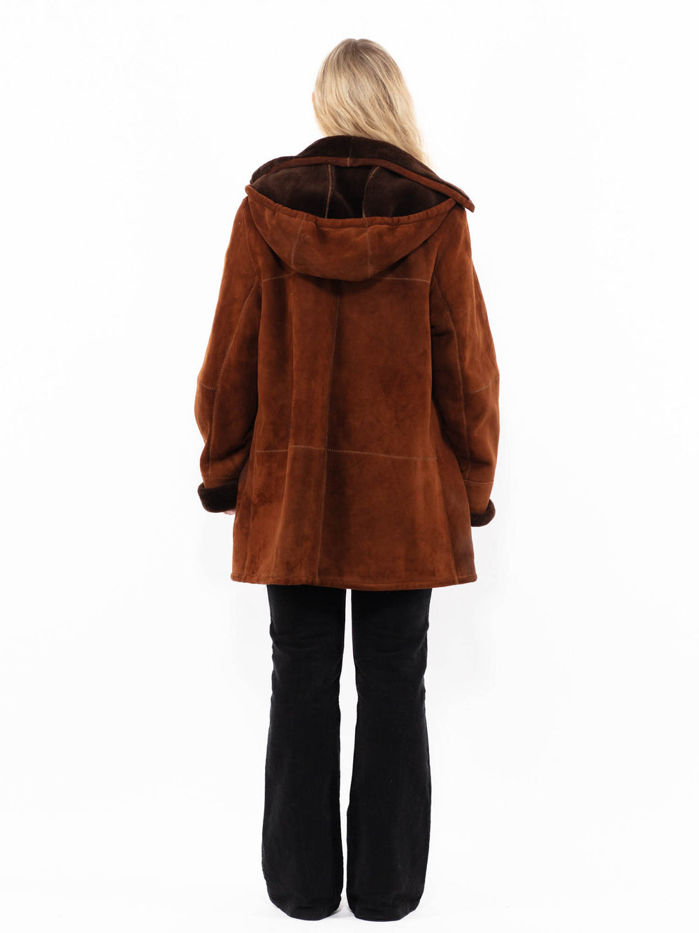 Vintage 90's Women Sheepskin Coat in BrownA0895
