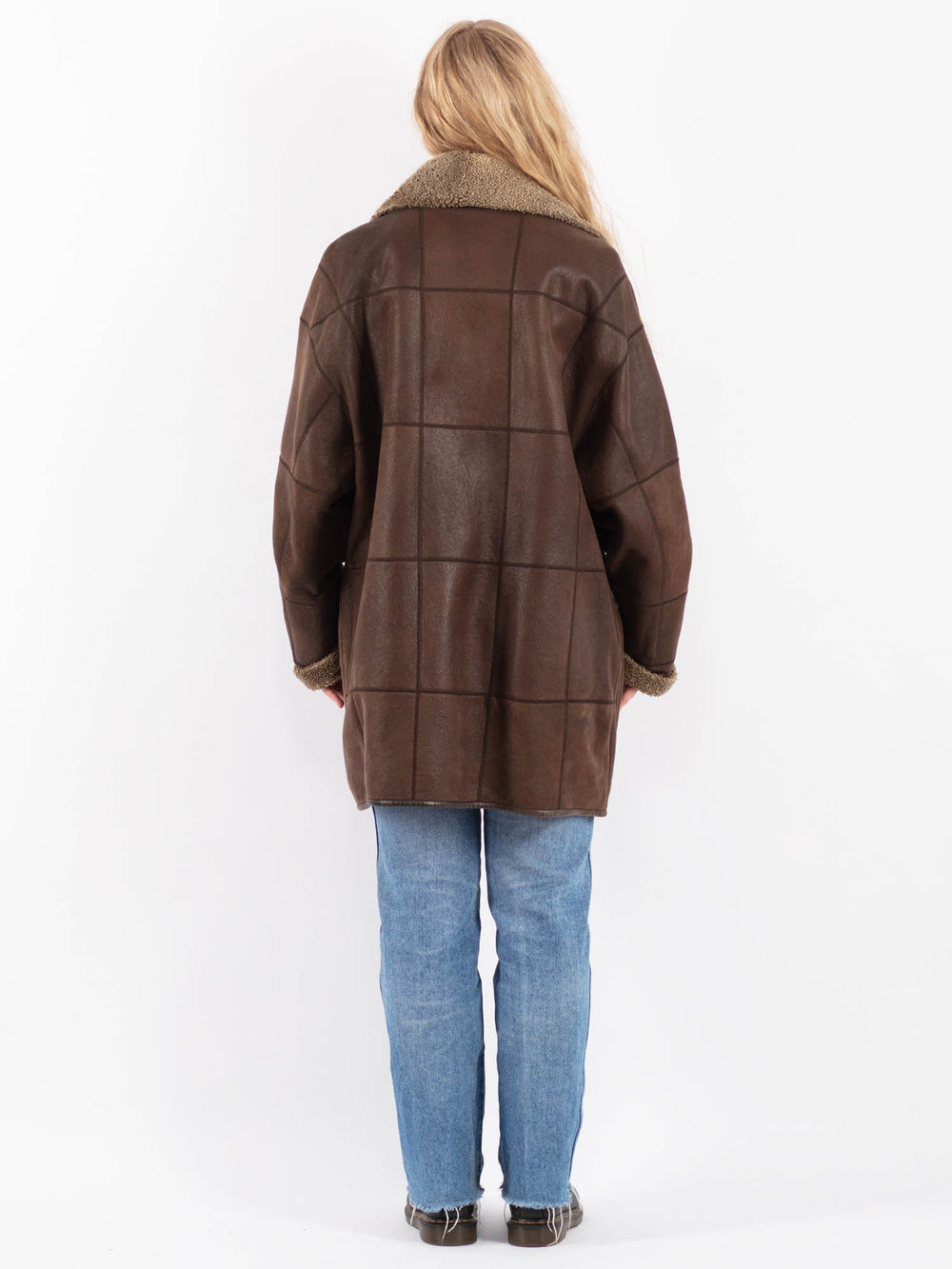 Vintage 90's Women Sheepskin Coat in BrownV9466