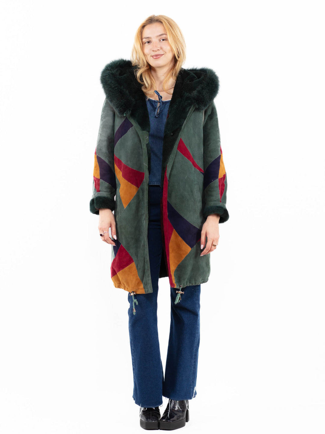 Vintage 90's Women Sheepskin Coat in MultiA0066