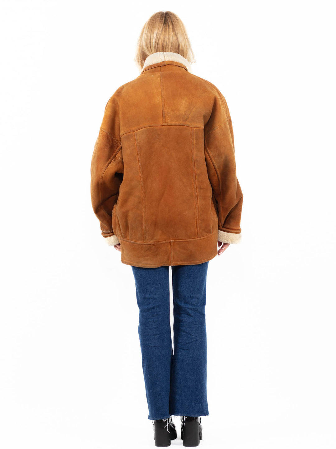Vintage 90's Women Sheepskin Coat in BrownA0068