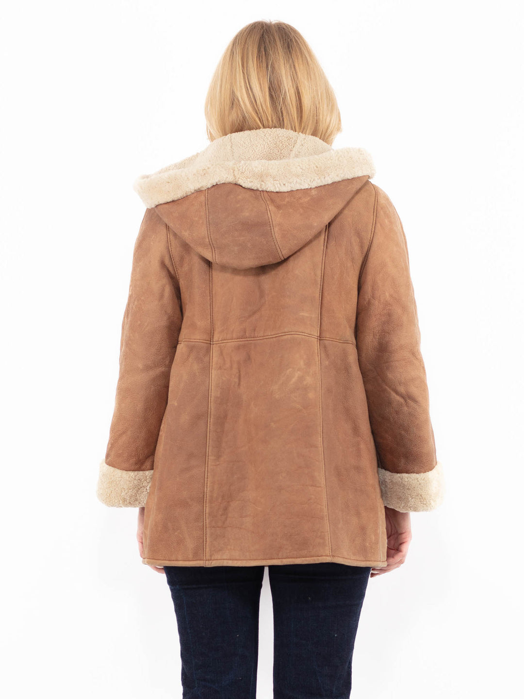 Vintage 90's Women Sheepskin Coat in BrownA1116