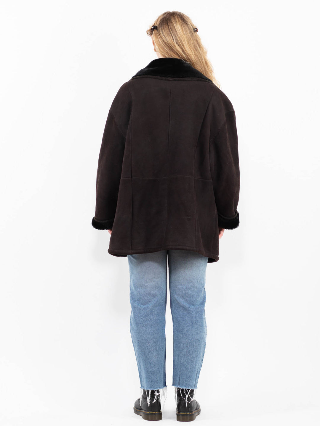 Vintage 90's Women Sheepskin Coat in BrownA0288