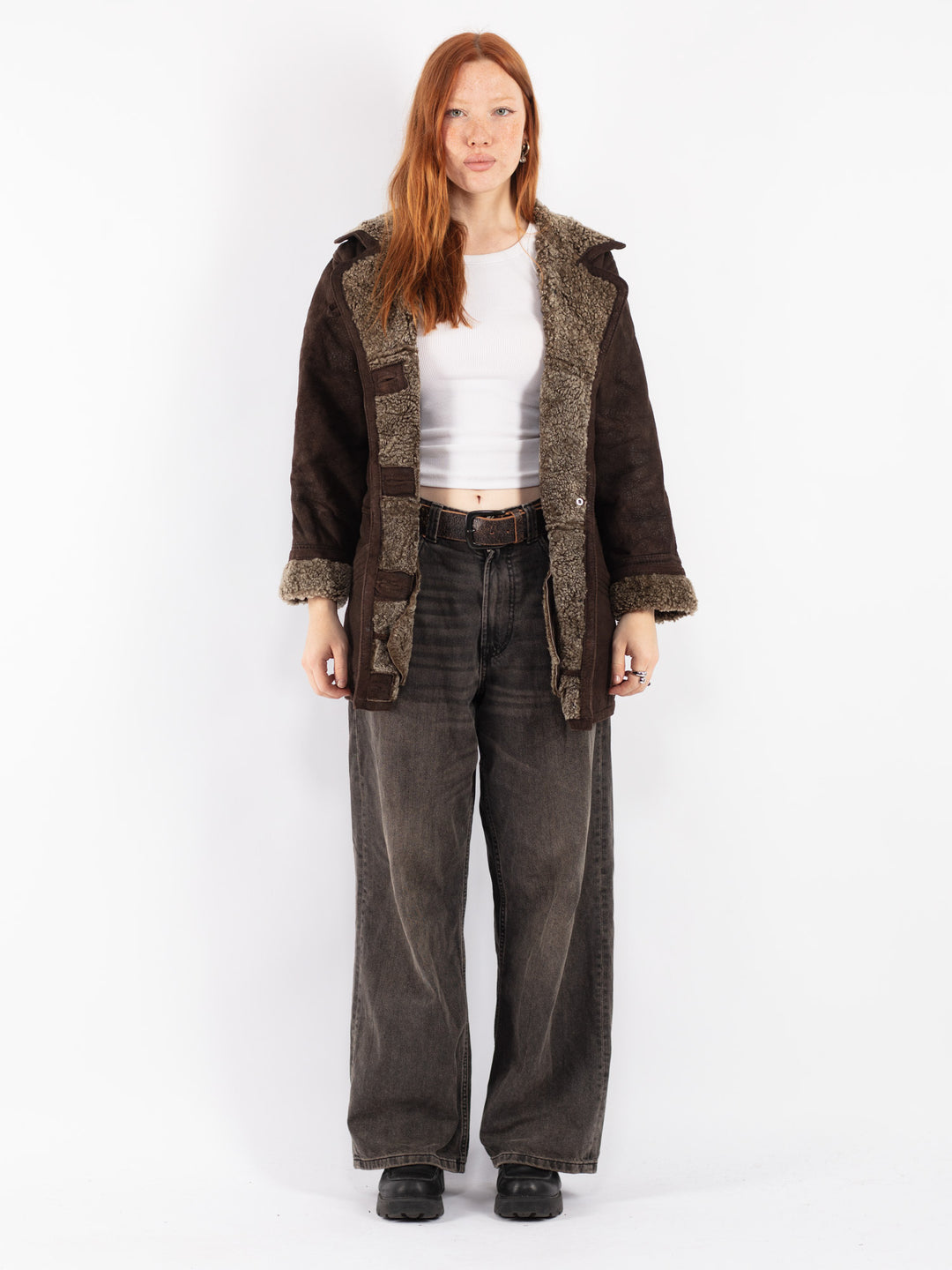 Vintage 90's Women Sheepskin in Brown