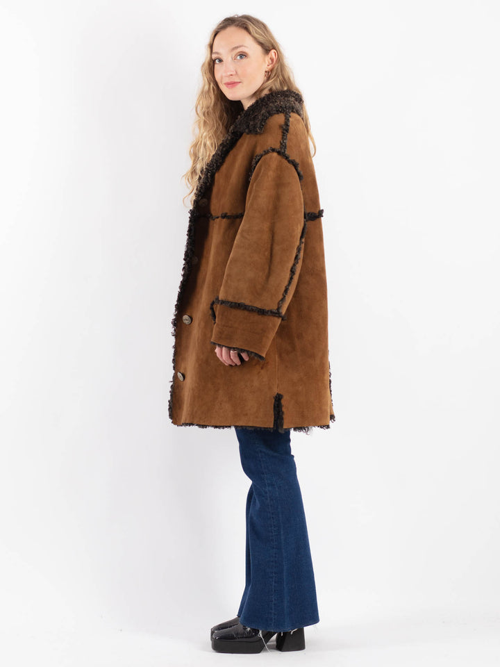 Vintage 90's Women Sheepskin in BrownV9218