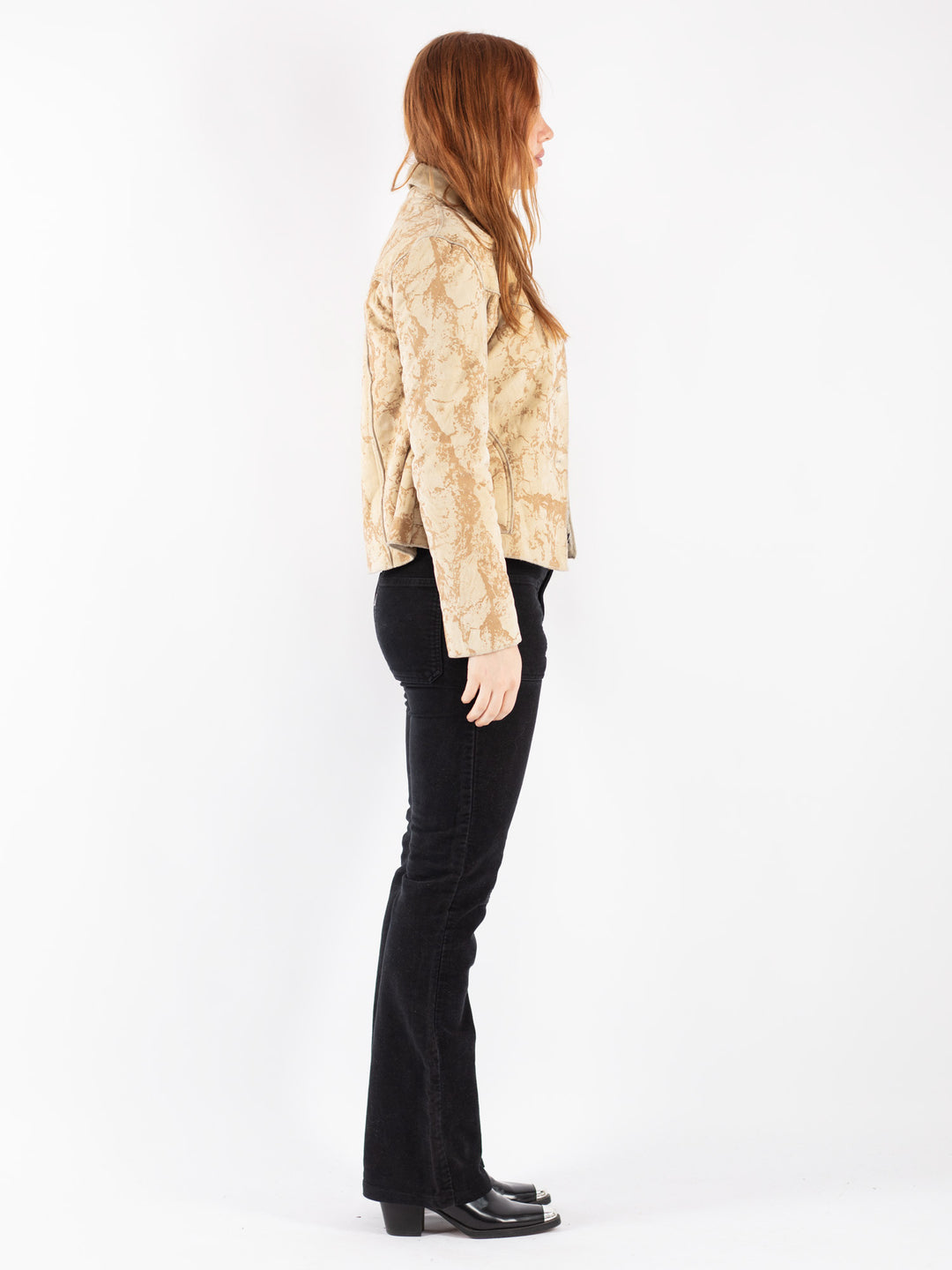 Vintage 90's Women Sherpa Jacket in Beige