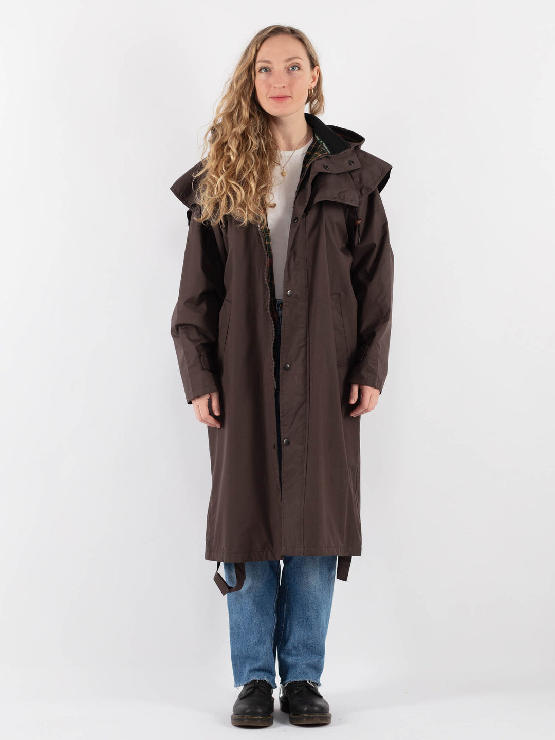 Vintage 90's Women Trench Coat in Brown