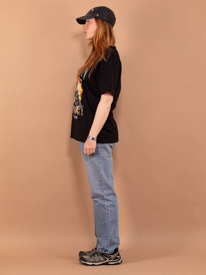 Vintage 90's Women T-shirt with Biker print - NorthernGrip