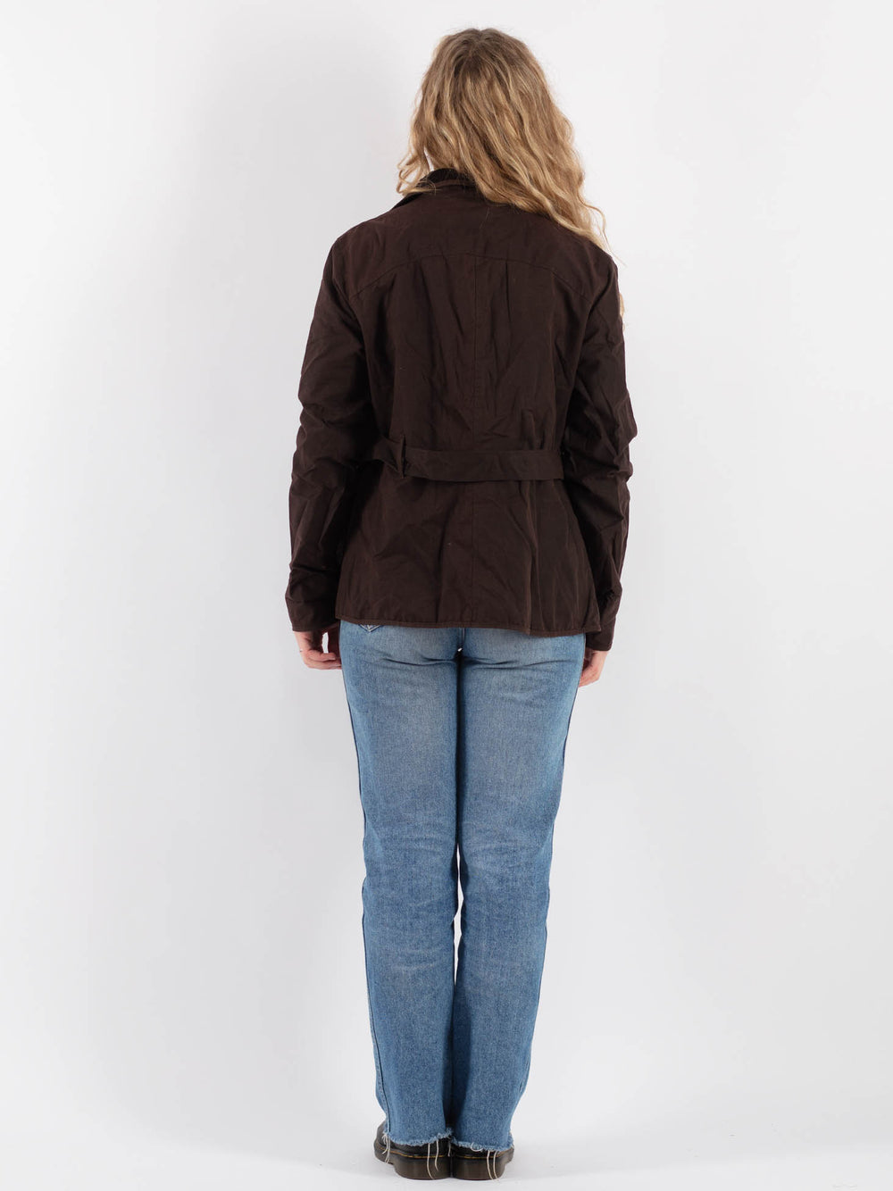 Vintage 90's Women Waxed Cotton Jacket in Brown - NorthernGrip