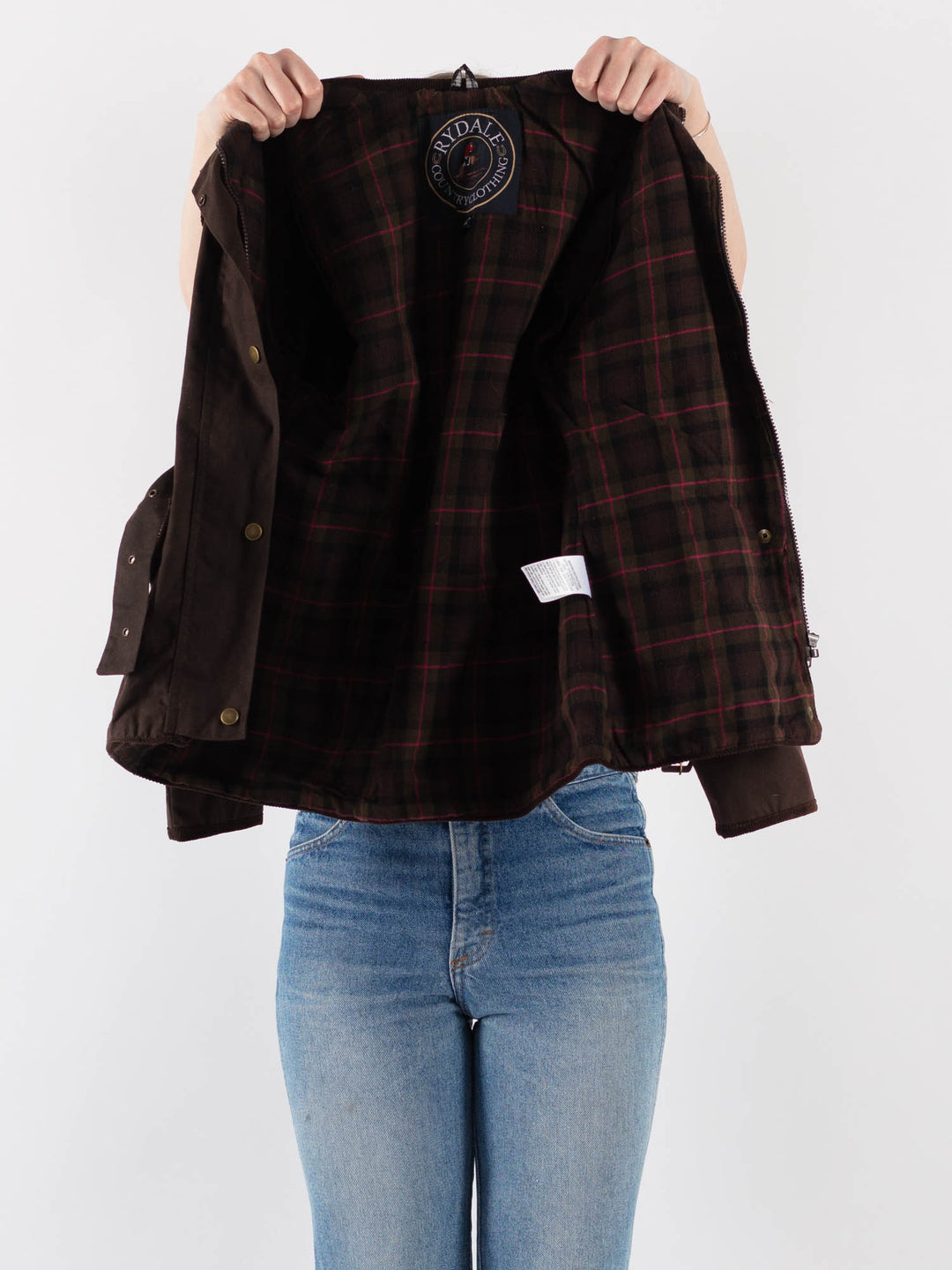 Vintage 90's Women Waxed Cotton Jacket in Brown