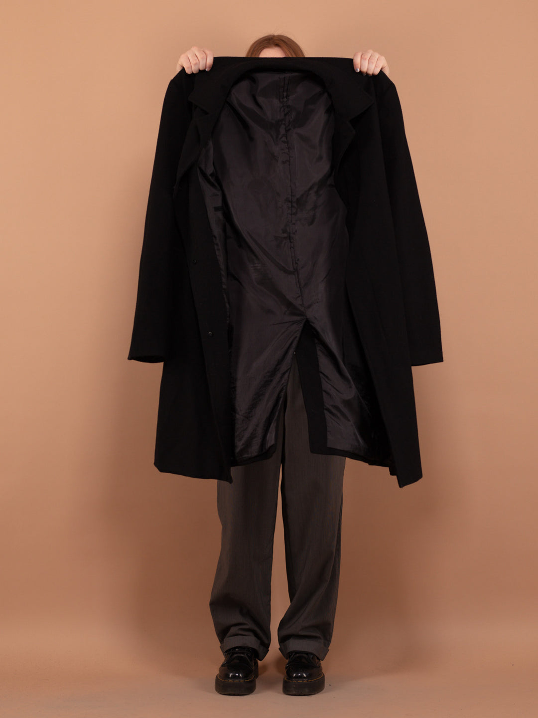 Vintage 90's Women Wool Blend Coat in Black - NorthernGrip