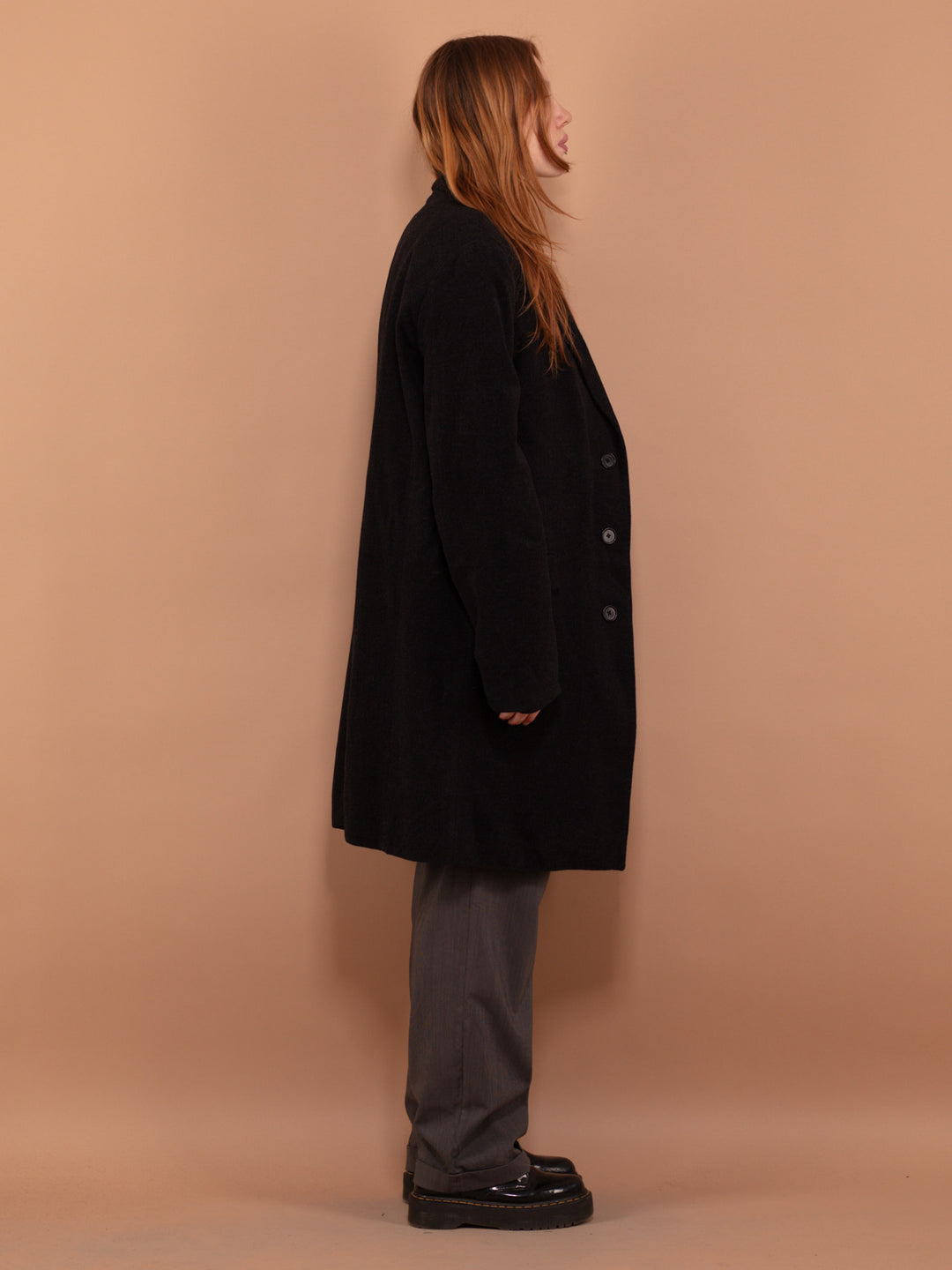 Vintage 90's Women Wool Blend Coat in Gray - NorthernGrip