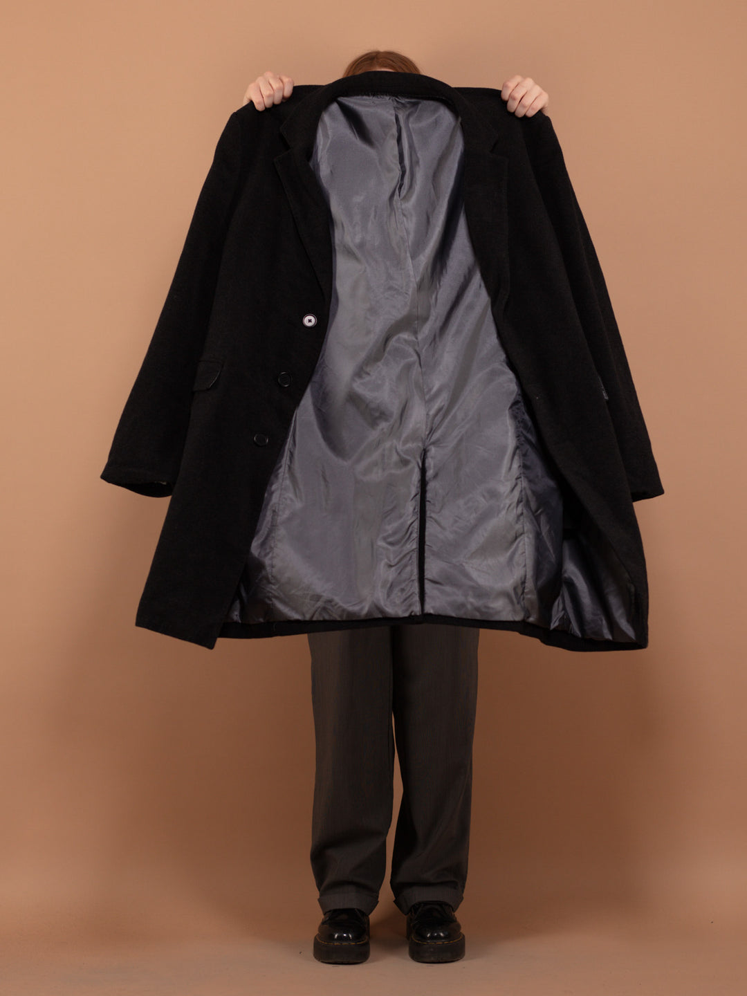 Vintage 90's Women Wool Blend Coat in Gray - NorthernGrip