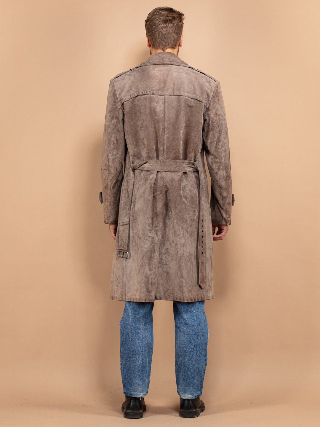Vintage 70's Men Suede Coat in Brown - NorthernGrip