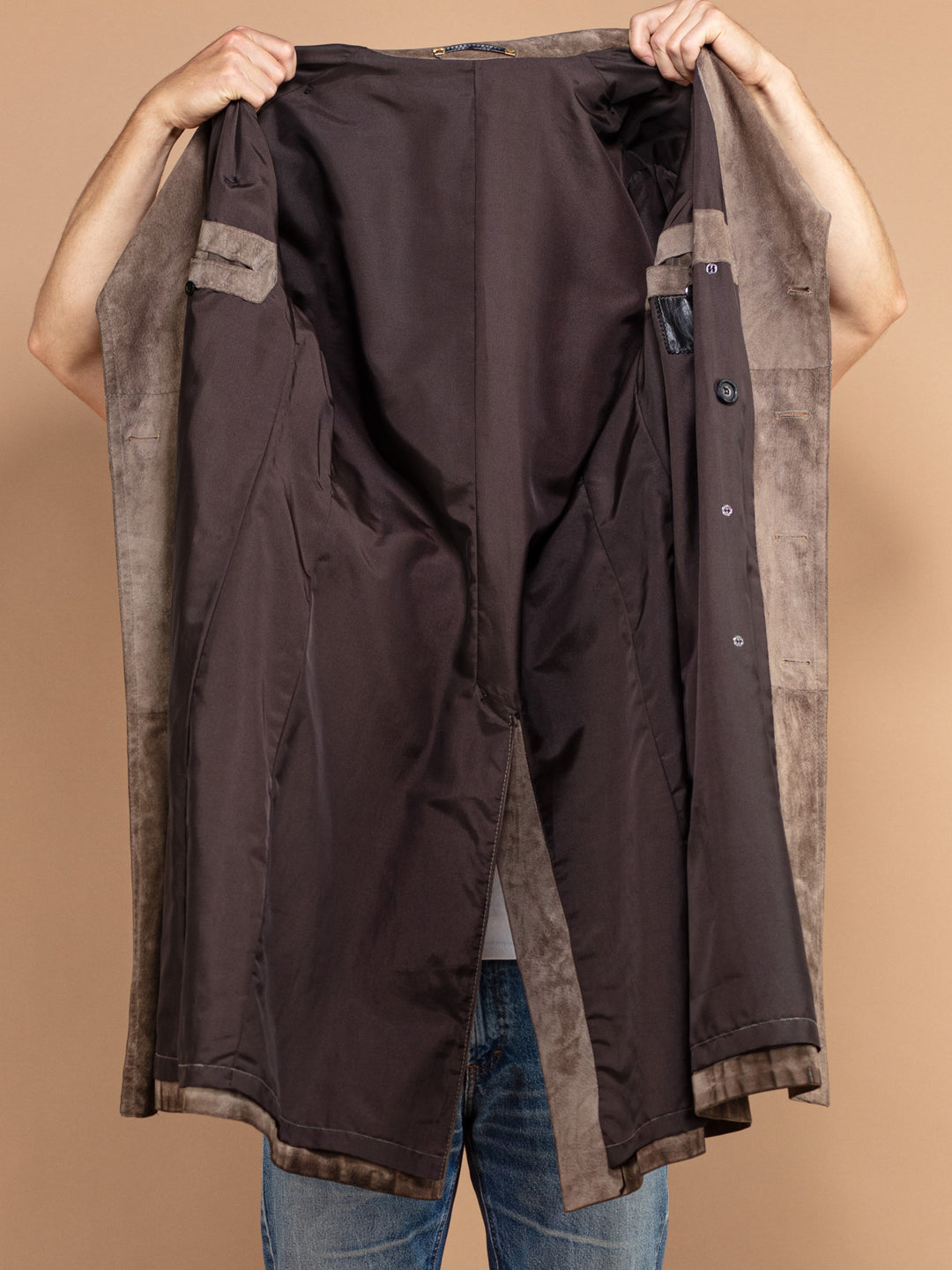 Vintage 70's Men Suede Coat in Brown - NorthernGrip