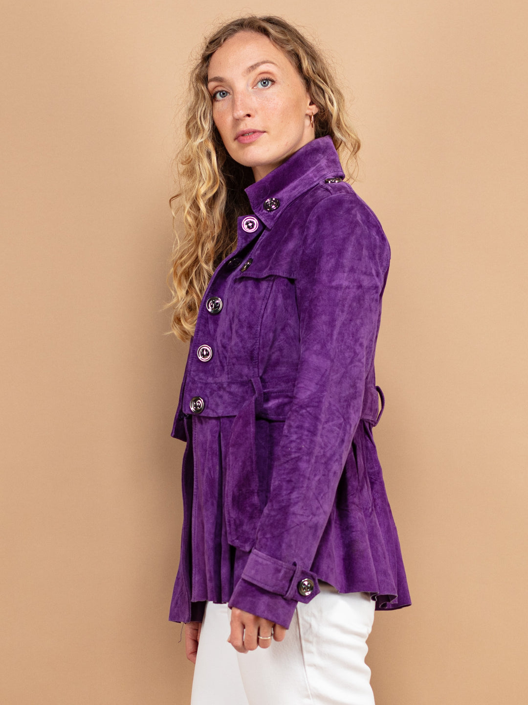 Vintage 00's Women Suede Jacket in Purple - NorthernGrip