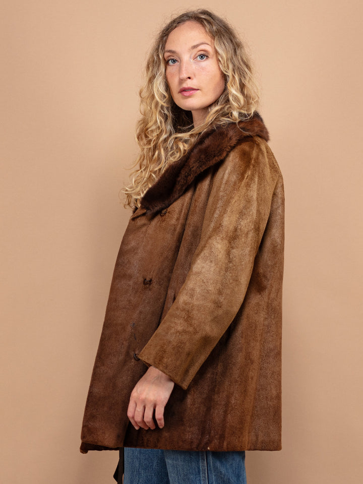 Vintage 60's Women Fur Coat in Brown - NorthernGrip