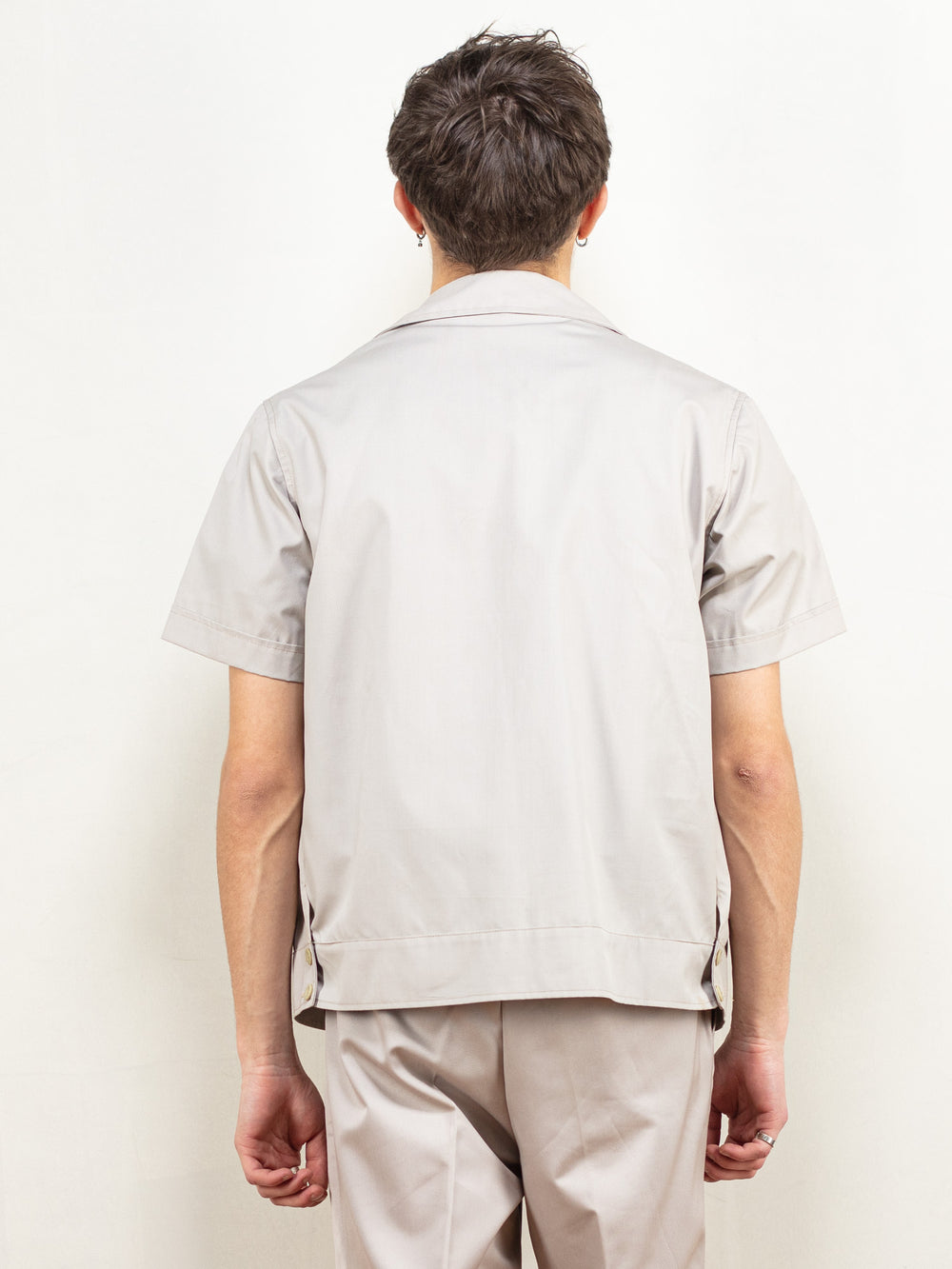 Vintage 80's Men Navy Fleet Workers Shirt in Grey - NorthernGrip