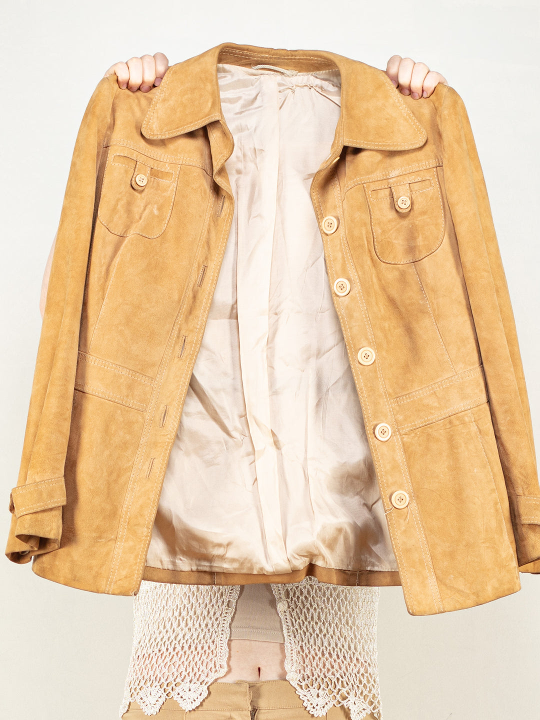 Vintage 80's Women Suede Blazer Jacket in Brown - NorthernGrip