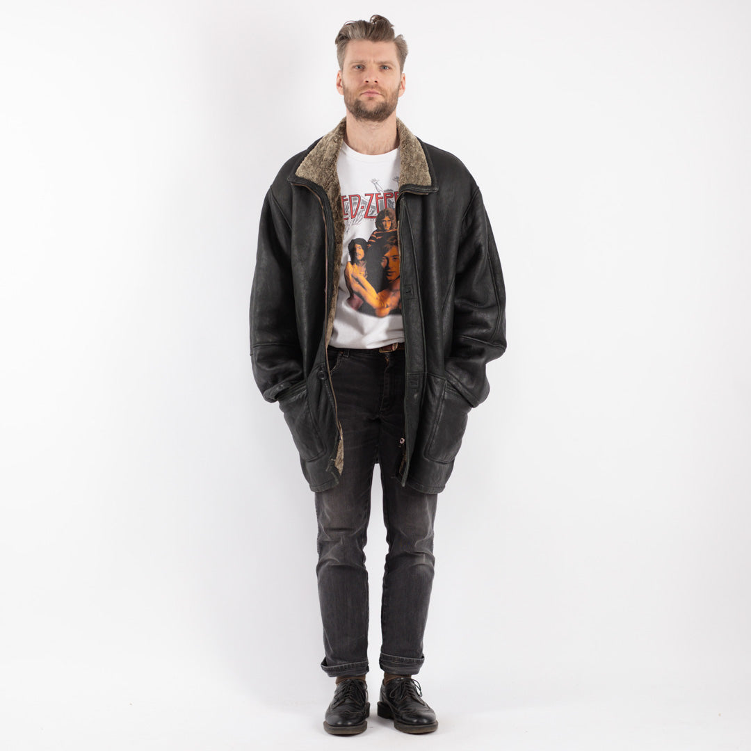 Vintage 90's Men Sheepskin in BlackZ407