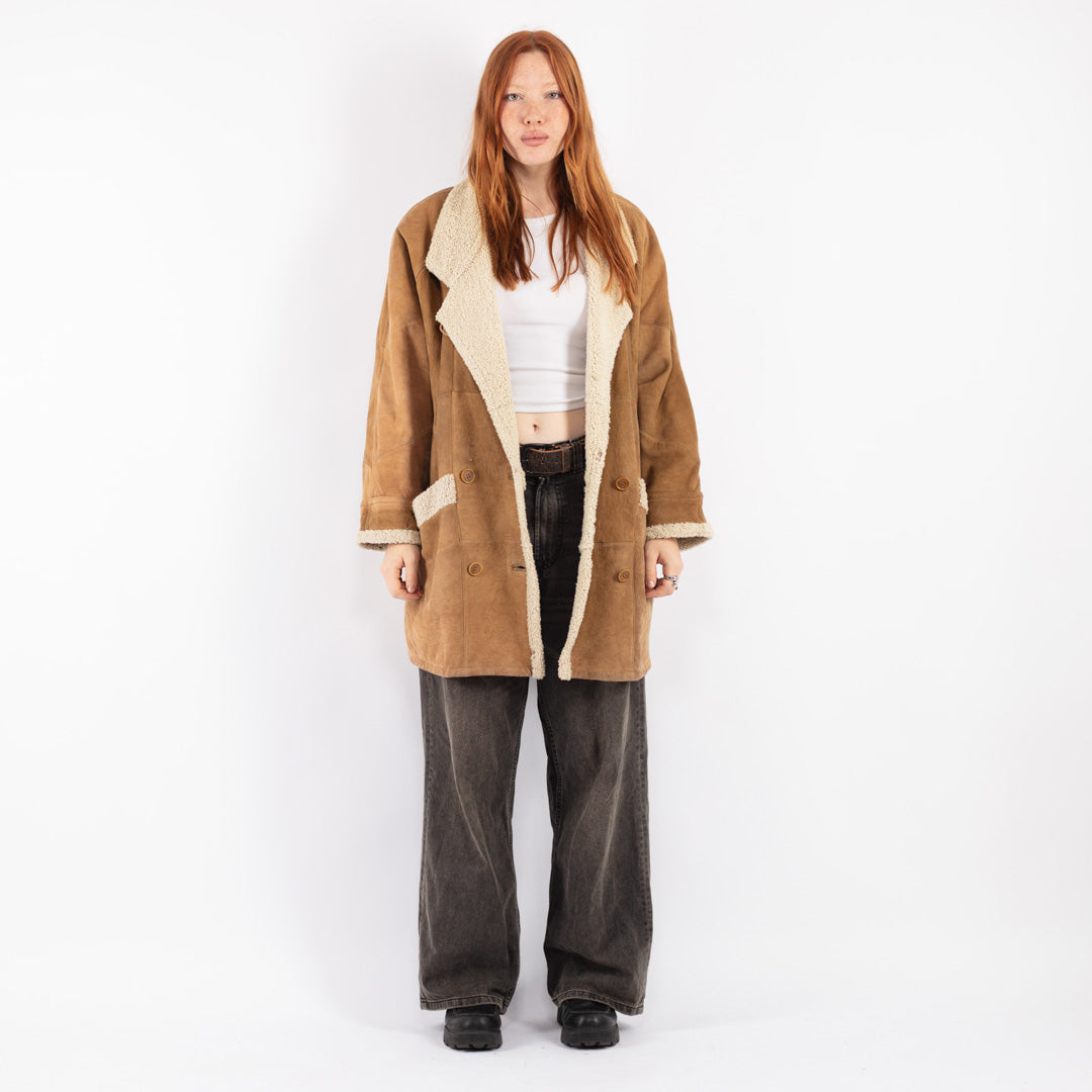 Vintage 80's Women Sheepskin Coat in