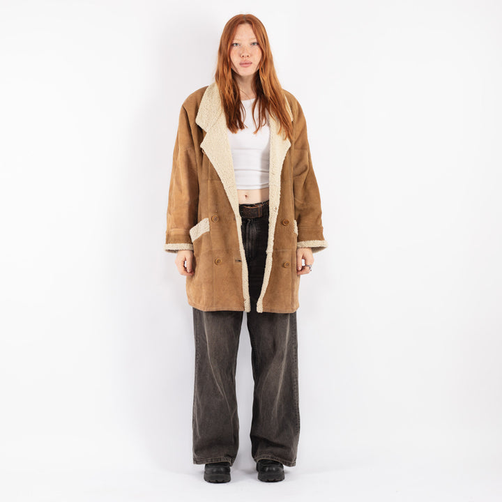 Vintage 80's Women Sheepskin Coat in