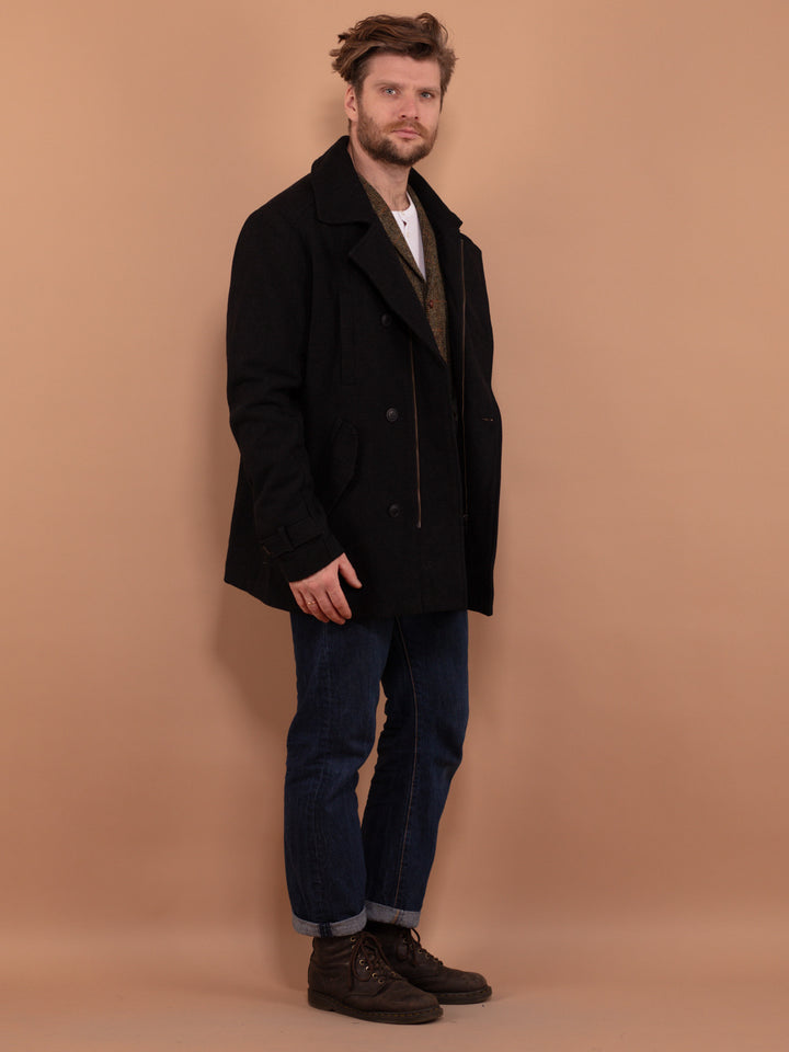 Vintage 00's Men Wool Blend Jacket in Grey - NorthernGrip