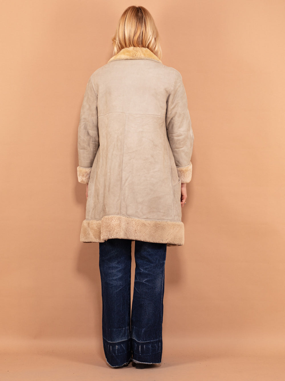 Vintage 70's Women Penny Lane Sheepskin Coat in Beige - NorthernGrip