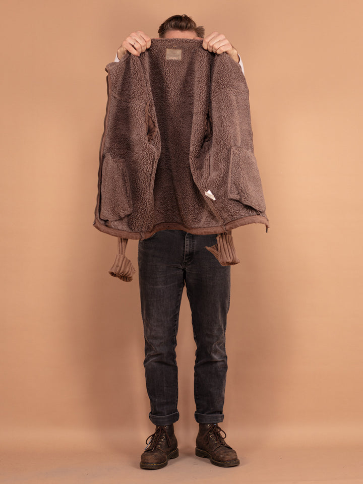Vintage 90's Men Sherpa Jacket in Brown - NorthernGrip