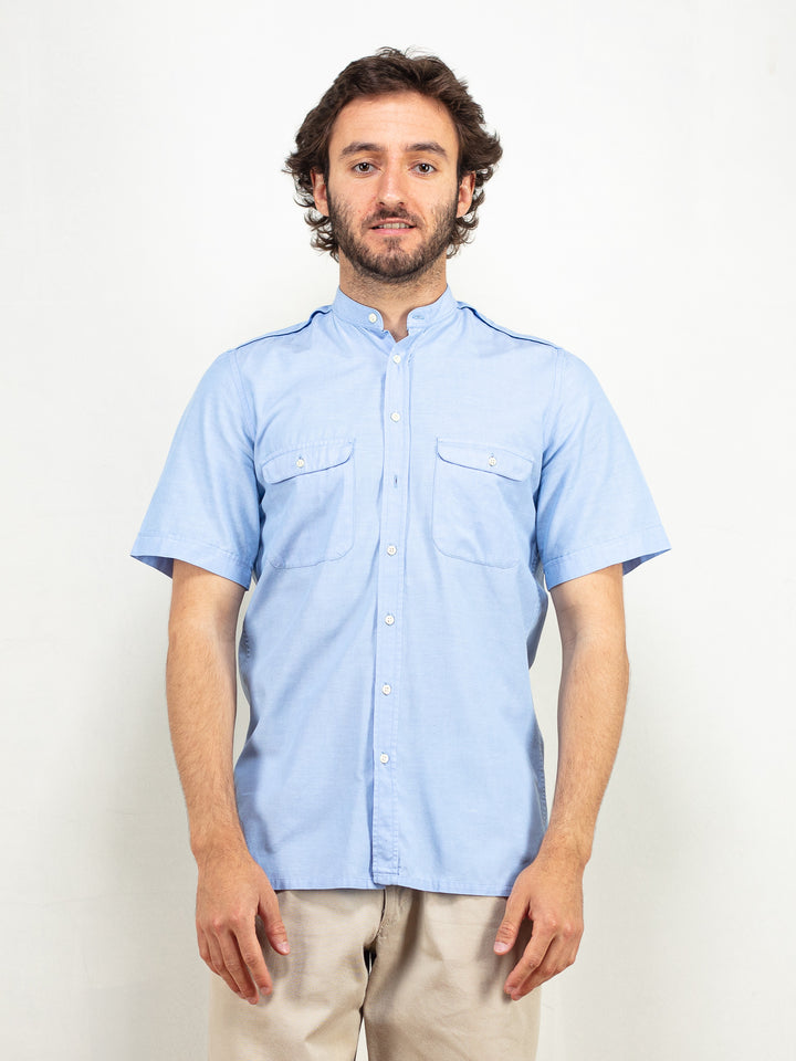 Vintage Men 90's Collarless Shirt - NorthernGrip
