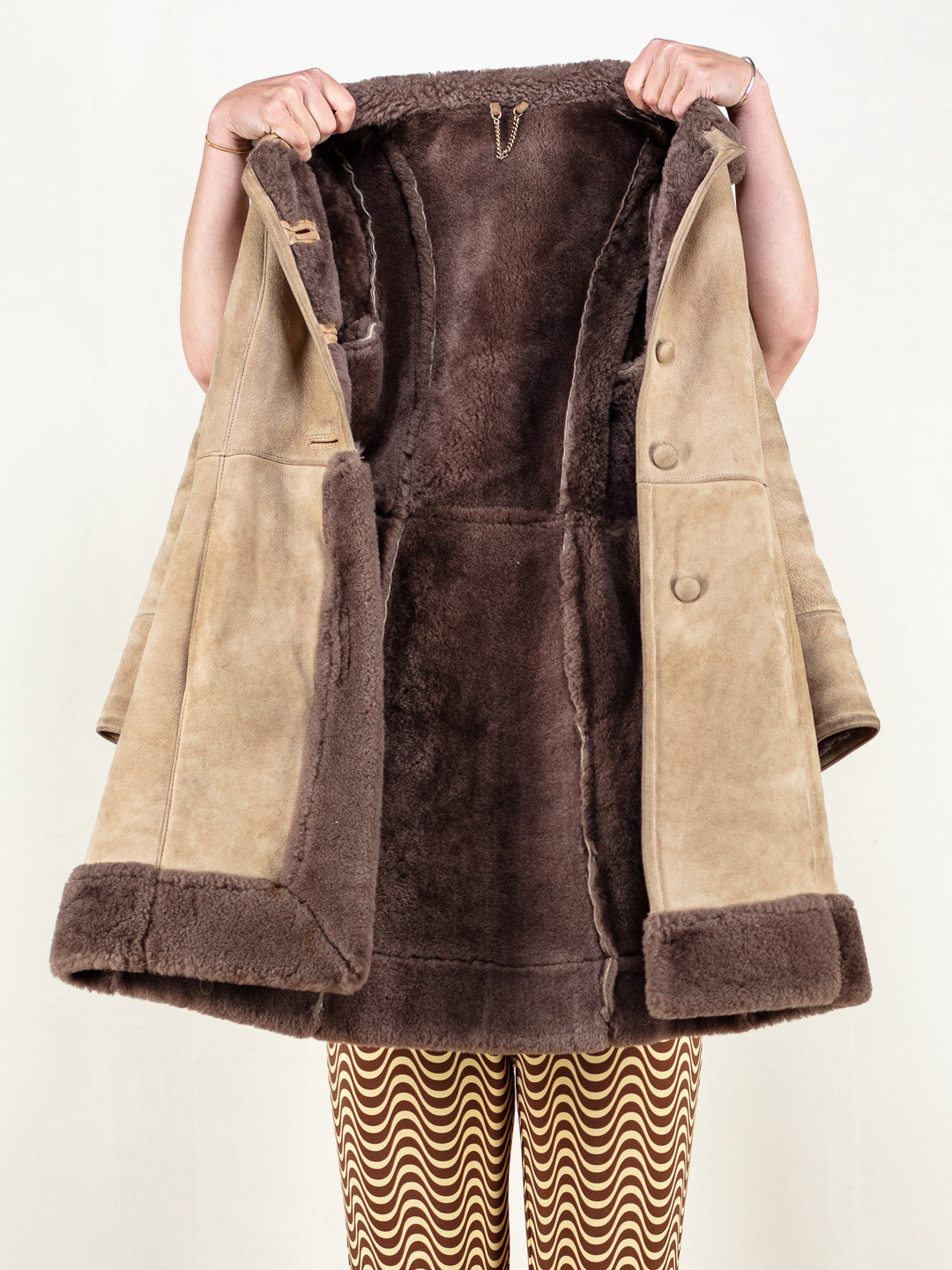 Vintage 70's Women Penny Lane Coat in Beige - NorthernGrip