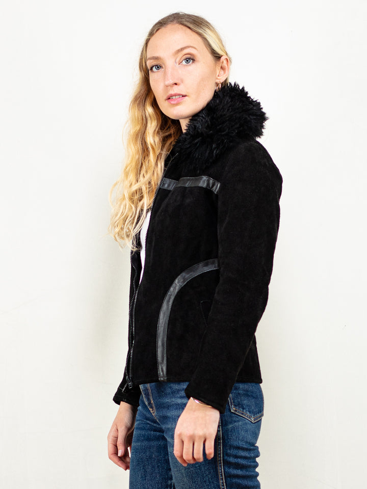 Vintage 70's Women Penny Lane Jacket in Black - NorthernGrip