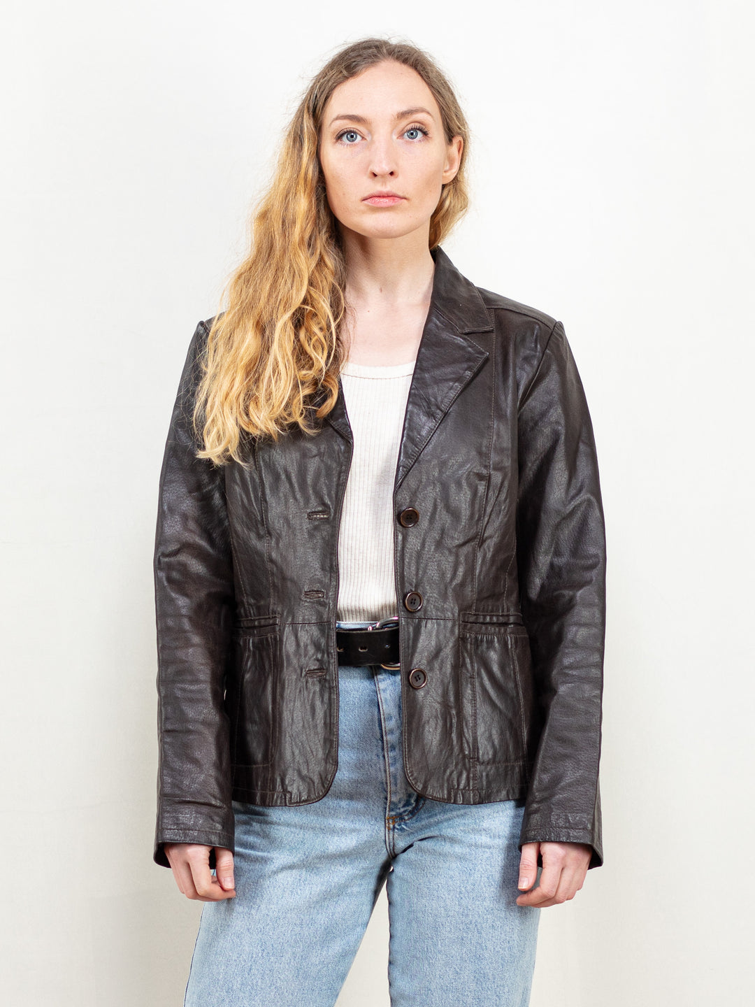 Vintage 90's Women Brown Leather Jacket - NorthernGrip