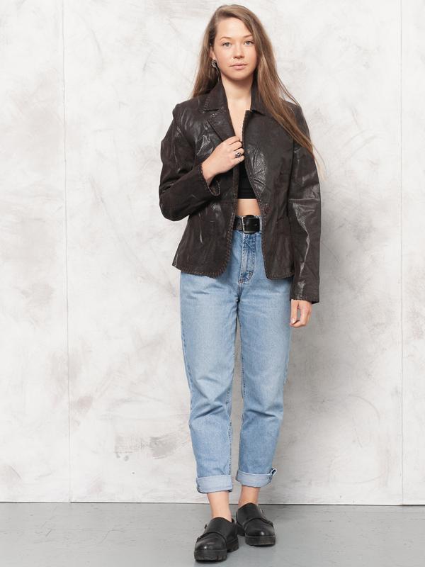 Vintage 80's Textured Leather Jacket - NorthernGrip