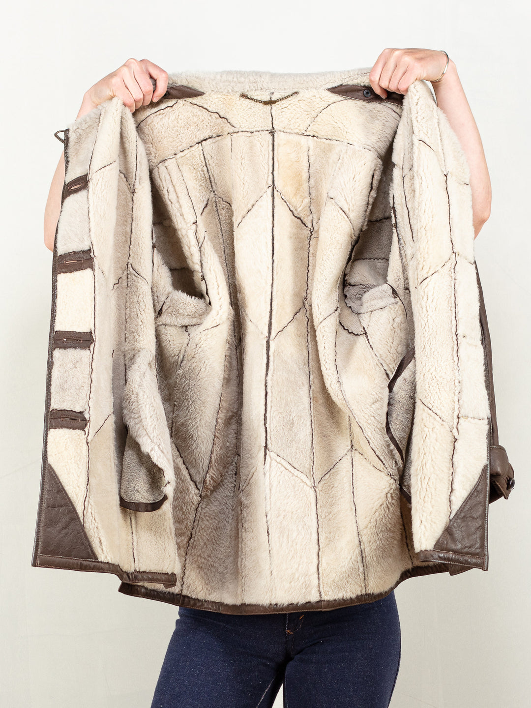 Vintage 80's Women Leather Sheepskin Coat - NorthernGrip