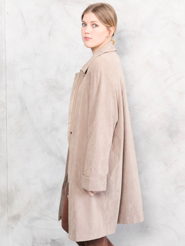Vintage 80's Women Lightweight Coat in Beige - NorthernGrip