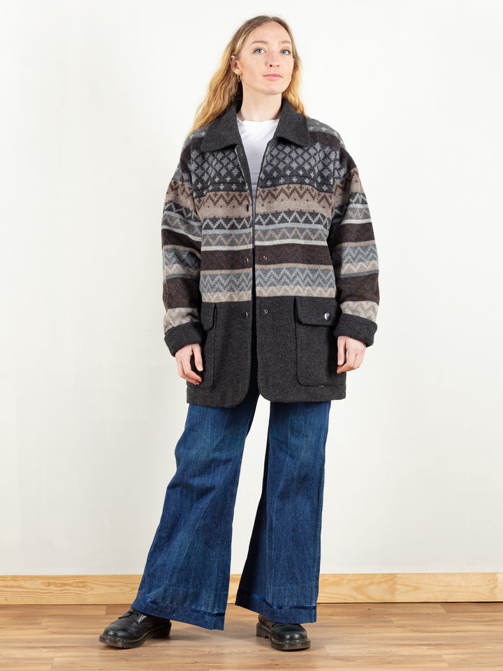 Vintage 80's Women Wool Blend Coat - NorthernGrip