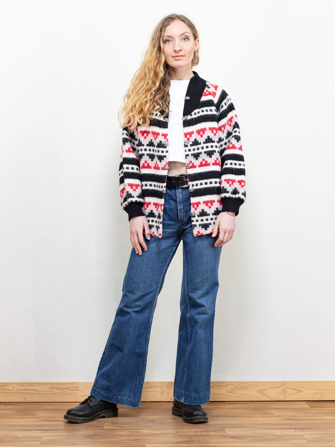 Vintage 80's Women Patterned Wool Jacket - NorthernGrip